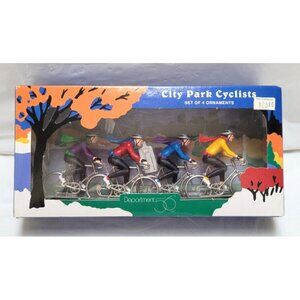 Vintage Dept 56 CITY PARK CYCLISTS Set of 4 Ornaments #45750